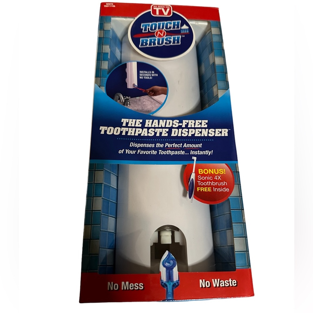 TOUCH N BRUSH HANDS FREE TOOTHPASTE DISPENSER NIB